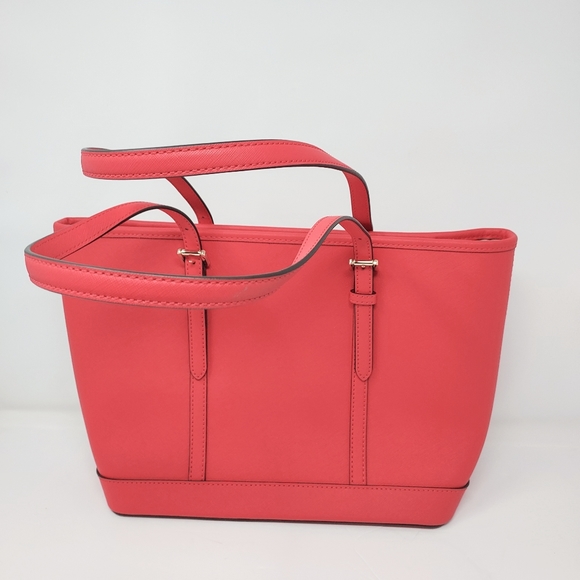 NEW Michael Kors Red Orange Large Tote Purse - Picture 2 of 11